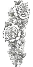 real madrid roses growing tattoo design idea