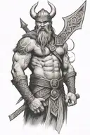  viking with abs showing tattoo design idea