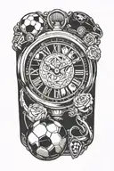 extra time soccer clock  tattoo design idea