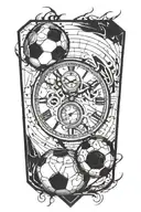 extra time soccer clock  tattoo design idea
