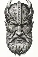 viking face 3d tattoo design idea