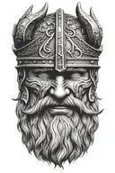 viking face 3d tattoo design idea