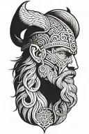viking face looking left tattoo design idea