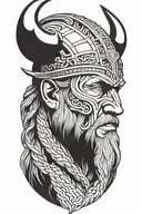 viking face looking left tattoo design idea