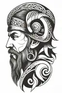 viking face tilted to left side tattoo design idea