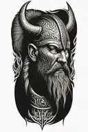 viking face surrounded tattoo design idea