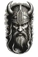 viking face surrounded tattoo design idea