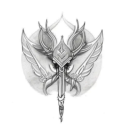 trishul and flute tattoo tattoo design idea