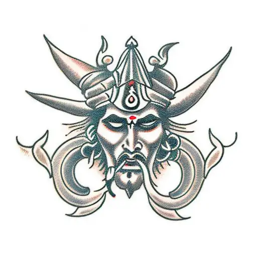 trishul and flute tattoo tattoo design idea