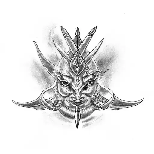trishul and flute tattoo tattoo design idea