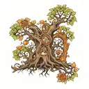 Haunted Family tree tattoo design idea