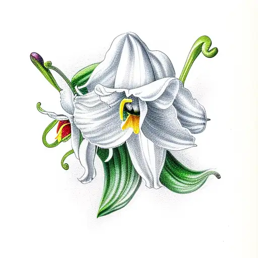 , lily of the valley, daffodil, sweet pea honeysuckle  tattoo design idea