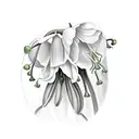 83, lily of the valley, daffodil, sweet pea honeysuckle  tattoo design idea
