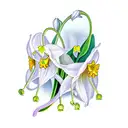 83, lily of the valley, daffodil, sweet pea honeysuckle  tattoo design idea