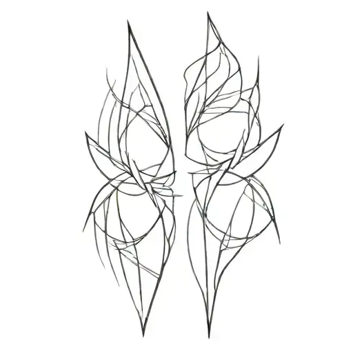 TWO SYMMETRIC SPIKE TATTOOS FOR THE HIP THAT DEMONSTRATE REBIRTH tattoo design idea