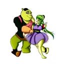 shrek y fiona tattoo design idea