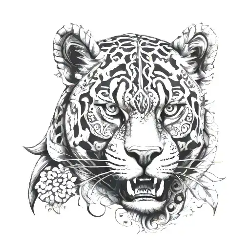 jaguar aztec warrior tattoo design idea