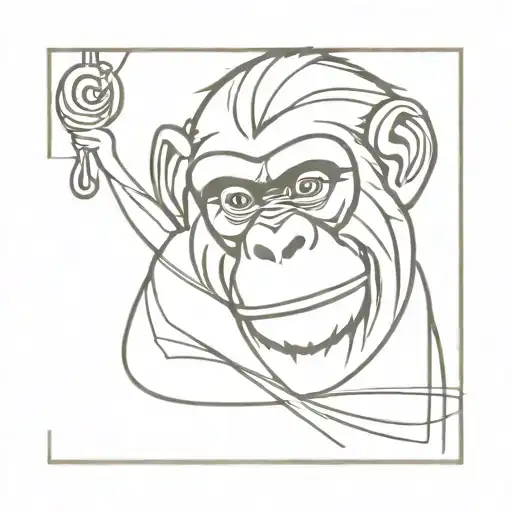 Crazy looking monkey shaking cage tattoo design idea