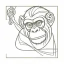 Crazy looking monkey shaking cage tattoo design idea