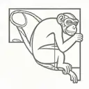 Crazy looking monkey shaking cage tattoo design idea