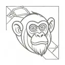 Crazy looking monkey shaking cage tattoo design idea