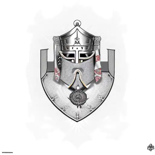 knights Templar warrior, cross tattoo design idea