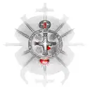 knights Templar with shield and sword kneeling in front of Christ on the cross tattoo design idea