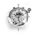 forearm sleeve with smoke, elephant, snowflake, palm tree, clock, cross,, entrepreneur  tattoo design idea