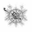 forearm sleeve with smoke, elephant, snowflake, palm tree, clock, cross,, entrepreneur  tattoo design idea