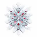 create a smooth flowing design using smoke surrounding a cross, with snowflakes and palm trees and incorporate something tattoo design idea