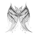 3 wings embracing a heart tattoo design idea