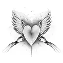 3 wings embracing a heart tattoo design idea
