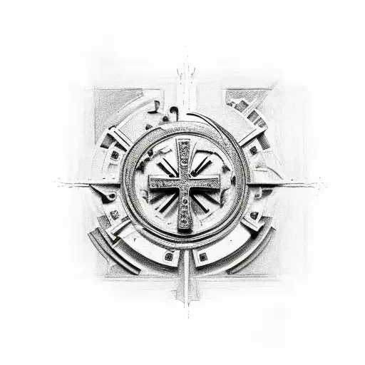 5/30/2023 Red ink with cross tattoo design idea