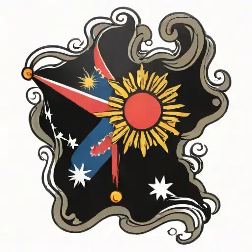philippines englang flag tattoo design idea