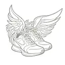 running shoe with wings, 26.2 tattoo design idea