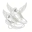 running shoe with wings, 26.2 tattoo design idea