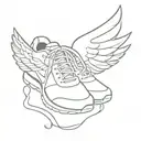 running shoe with wings, 26.2 tattoo design idea