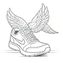 running shoe with wings, 26.2 tattoo design idea