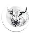  bull looking at the reflection of the moon in a river tattoo design idea