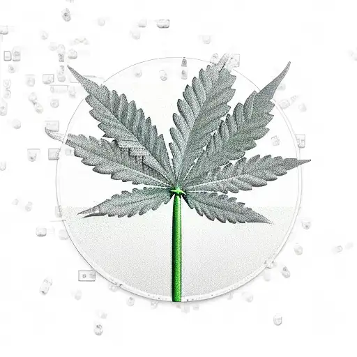 A realistic cannabis plant growing out of a computer keyboard tattoo design idea