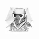 A Delta Force soldier strategizing a chess game tattoo design idea