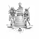 A Delta Force soldier strategizing a chess game tattoo design idea