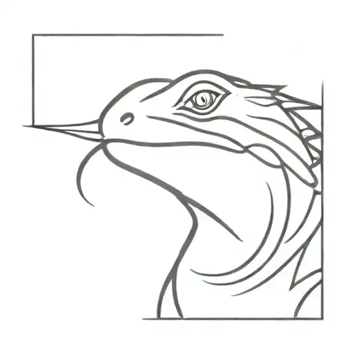 cute bearded dragon tongue coming tattoo design idea