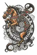 Race Horse roulette wheel casino tattoo design idea