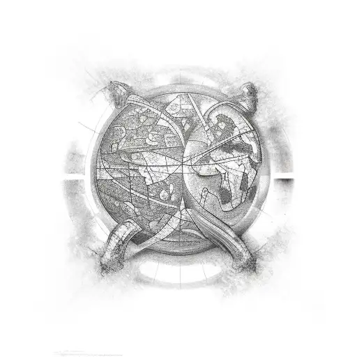 continents tattoo design idea