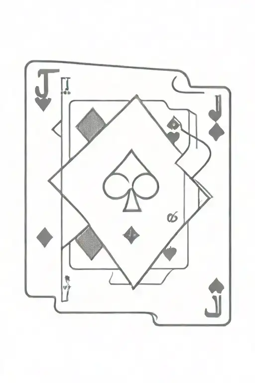 mini tattoo of j of poker deck tattoo design idea