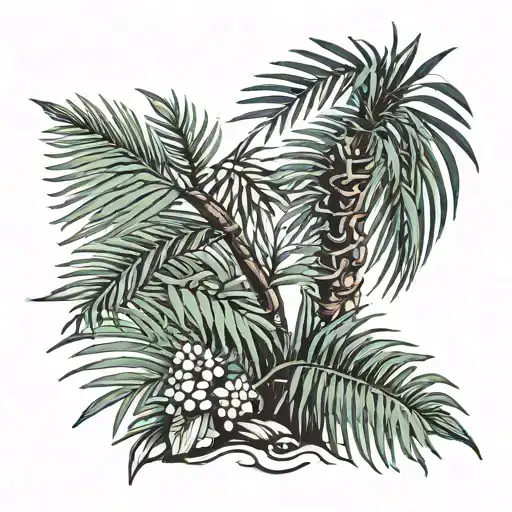 date palm seedling tattoo design idea
