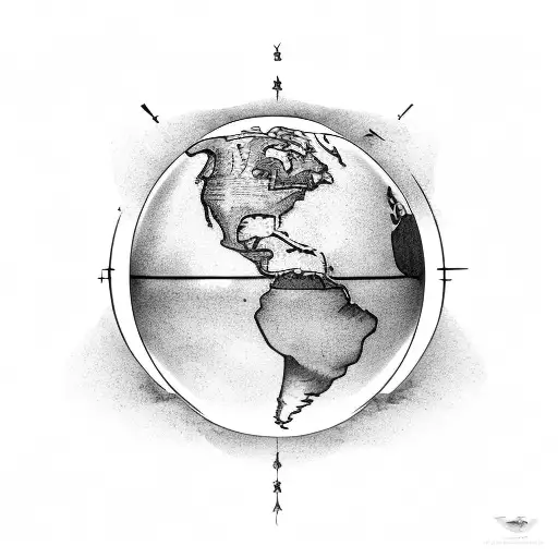 globe tattoo design idea