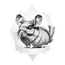 low poly chinchilla tattoo design idea