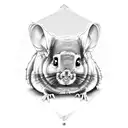 low poly chinchilla tattoo design idea